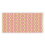 Pink Glazed Donut Pattern Print Beach Towel