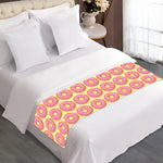 Pink Glazed Donut Pattern Print Bed Runner