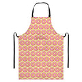 Pink Glazed Donut Pattern Print Bib Apron With Pocket