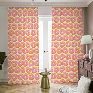 Pink Glazed Donut Pattern Print Blackout Pencil Pleat Curtains