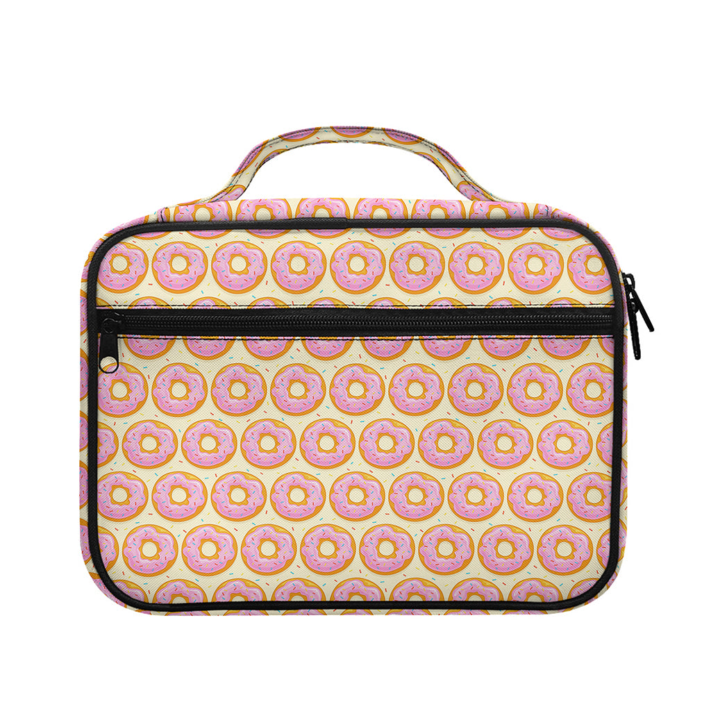 Pink Glazed Donut Pattern Print Briefcase Bible Bag