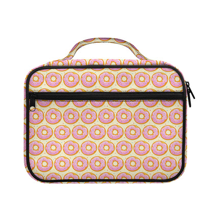 Pink Glazed Donut Pattern Print Briefcase Bible Bag