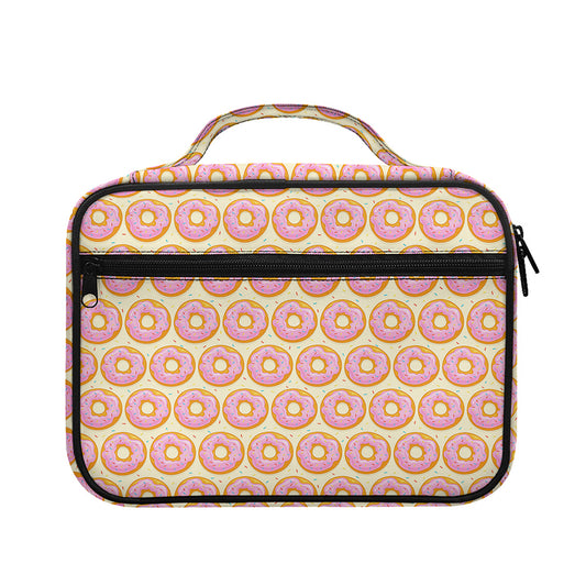 Pink Glazed Donut Pattern Print Briefcase Bible Bag