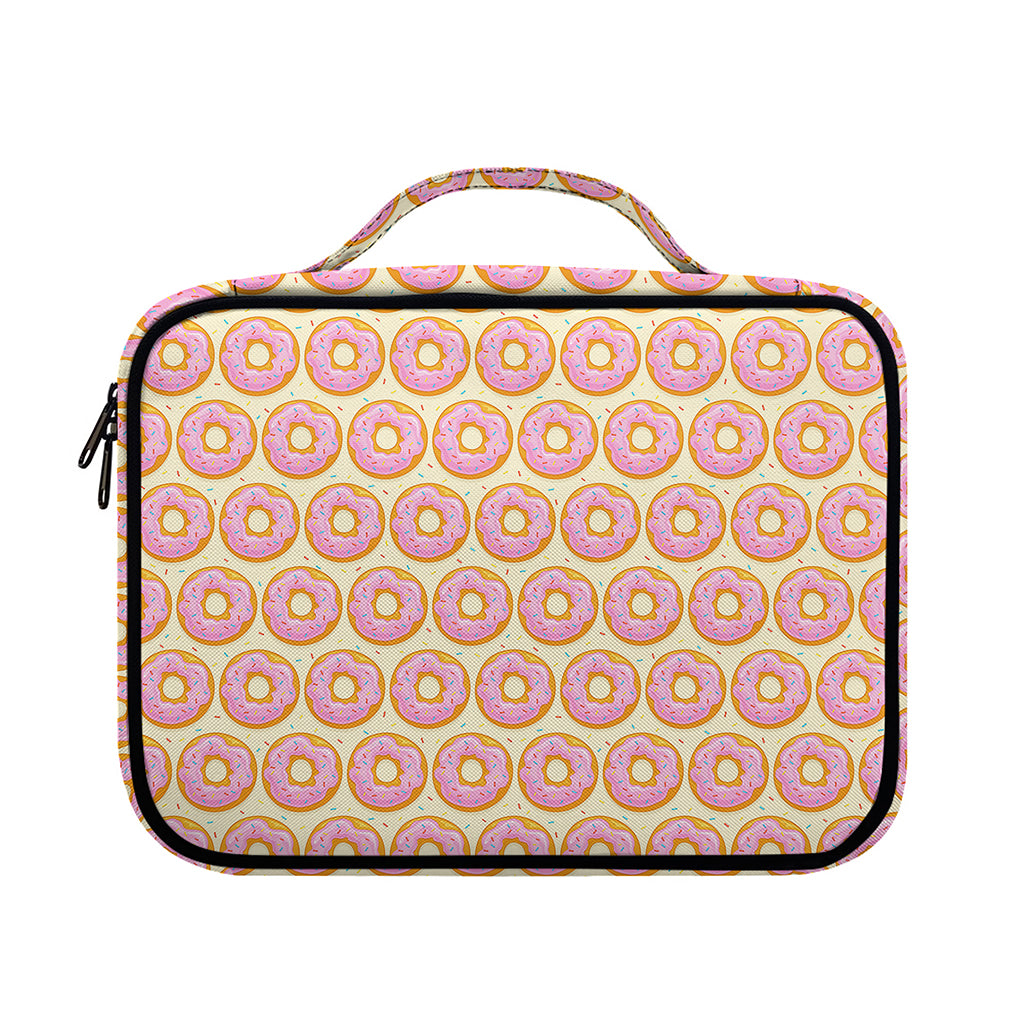 Pink Glazed Donut Pattern Print Briefcase Bible Bag