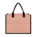 Pink Glazed Donut Pattern Print Canvas Tote Bag