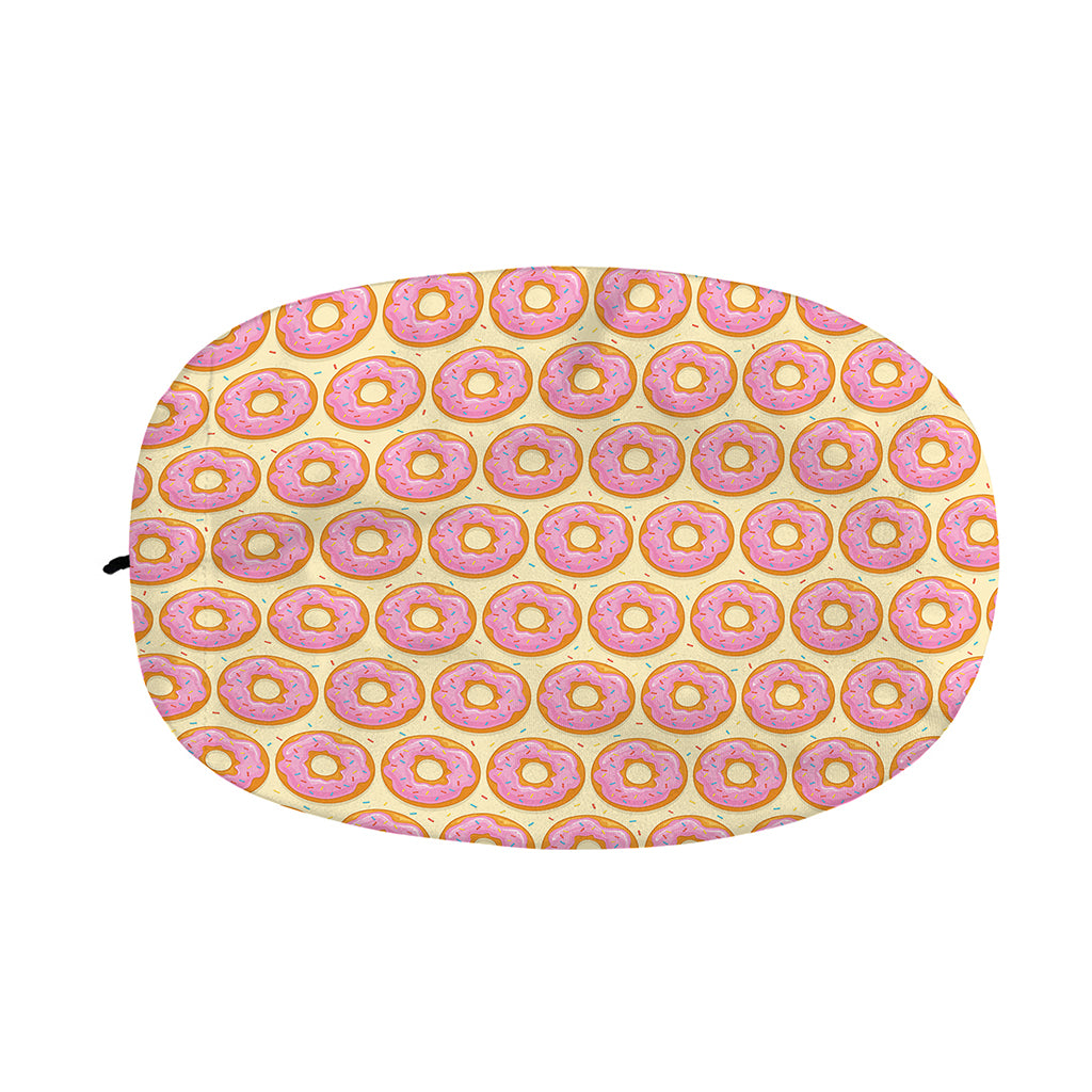 Pink Glazed Donut Pattern Print Car Side Mirror Covers