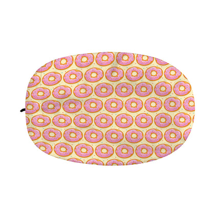 Pink Glazed Donut Pattern Print Car Side Mirror Covers