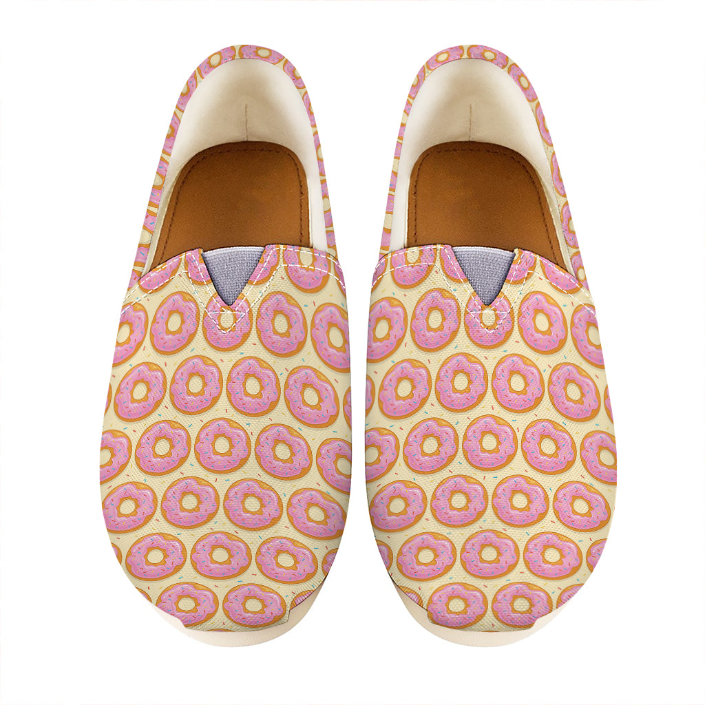 Pink Glazed Donut Pattern Print Casual Shoes