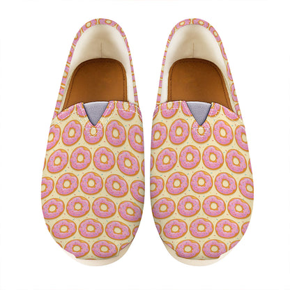 Pink Glazed Donut Pattern Print Casual Shoes