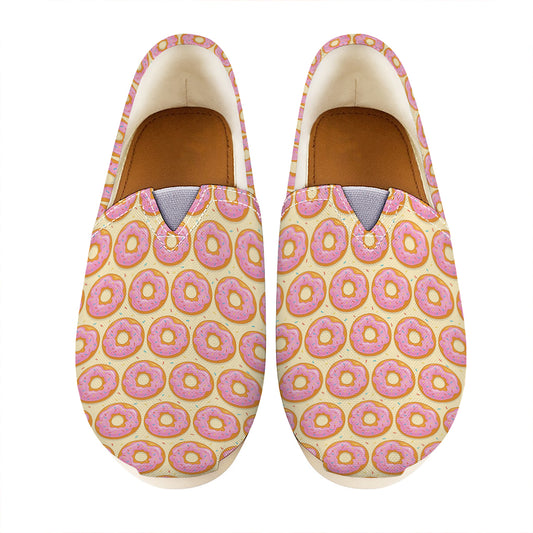 Pink Glazed Donut Pattern Print Casual Shoes