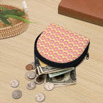 Pink Glazed Donut Pattern Print Coin Purse