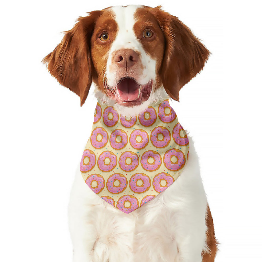 Pink Glazed Donut Pattern Print Dog Bandana