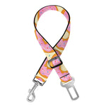 Pink Glazed Donut Pattern Print Dog Seat Belt