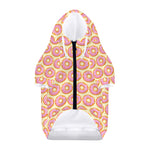 Pink Glazed Donut Pattern Print Dog Zip Up Hoodie