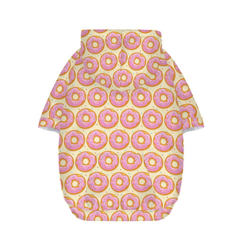 Pink Glazed Donut Pattern Print Dog Zip Up Hoodie