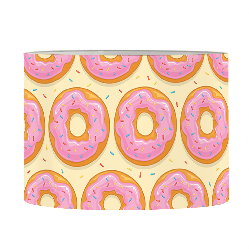 Pink Glazed Donut Pattern Print Drum Lamp Shade
