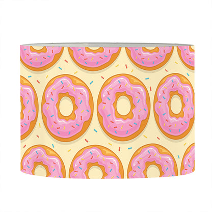 Pink Glazed Donut Pattern Print Drum Lamp Shade