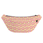 Pink Glazed Donut Pattern Print Fanny Pack