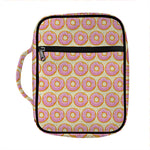 Pink Glazed Donut Pattern Print Front Pocket Bible Bag