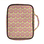 Pink Glazed Donut Pattern Print Front Pocket Bible Bag