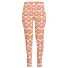 Pink Glazed Donut Pattern Print High-Waisted Pocket Leggings