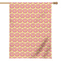 Pink Glazed Donut Pattern Print House Flag