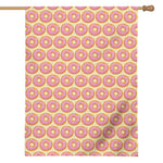 Pink Glazed Donut Pattern Print House Flag