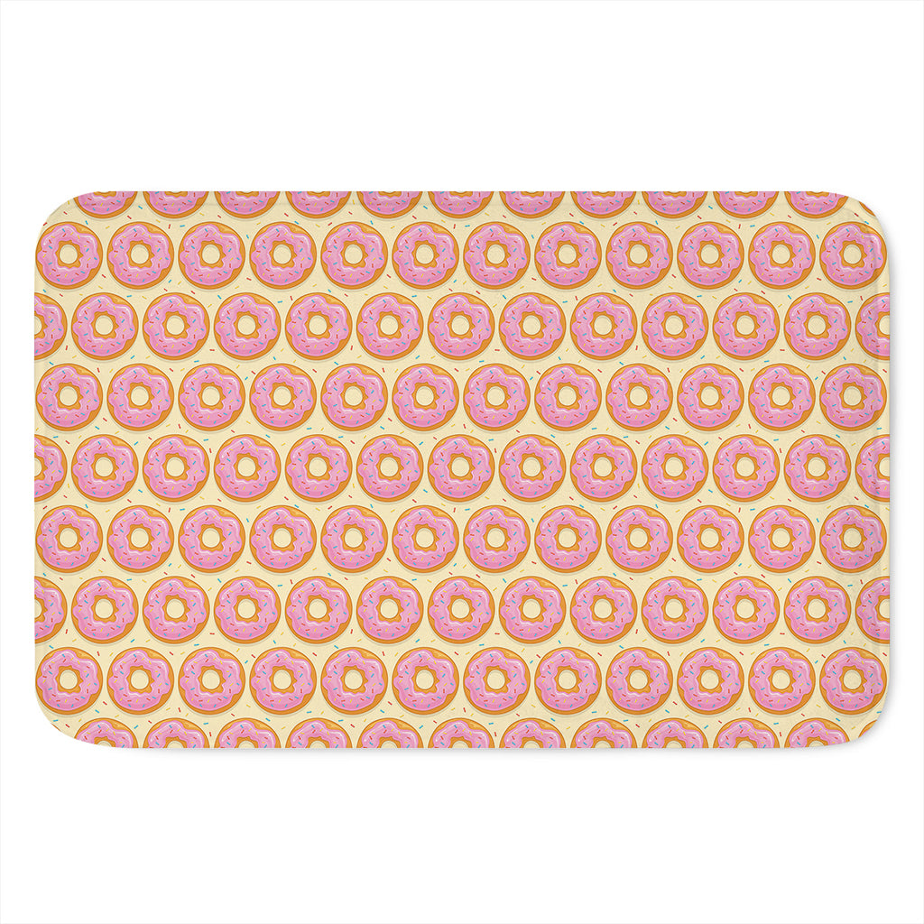 Pink Glazed Donut Pattern Print Indoor Door Mat