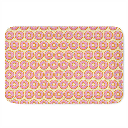 Pink Glazed Donut Pattern Print Indoor Door Mat