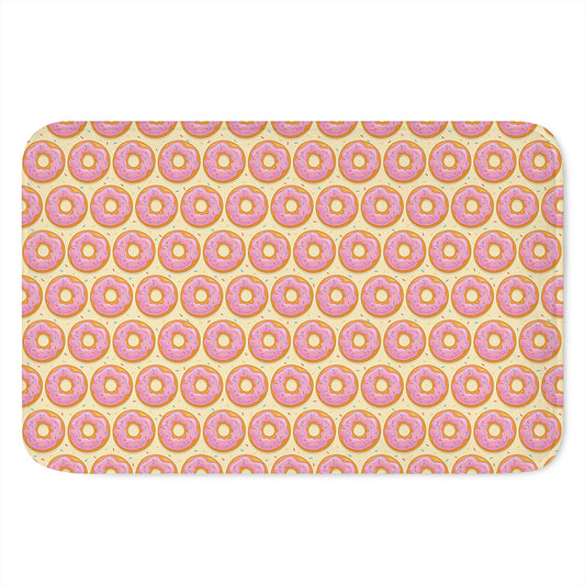 Pink Glazed Donut Pattern Print Indoor Door Mat