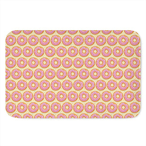 Pink Glazed Donut Pattern Print Indoor Door Mat