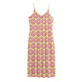 Pink Glazed Donut Pattern Print Jersey Midi Cami Dress