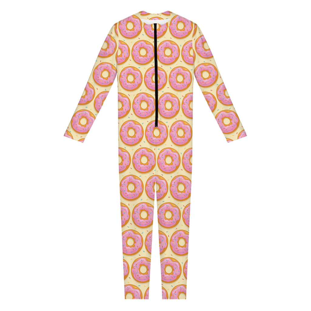 Pink Glazed Donut Pattern Print Jumpsuit