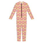 Pink Glazed Donut Pattern Print Jumpsuit