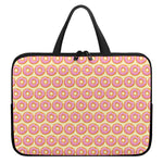 Pink Glazed Donut Pattern Print Laptop Sleeve With Handle