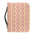 Pink Glazed Donut Pattern Print Leather Bible Cover
