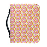 Pink Glazed Donut Pattern Print Leather Bible Cover