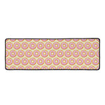 Pink Glazed Donut Pattern Print Long Kitchen Mat
