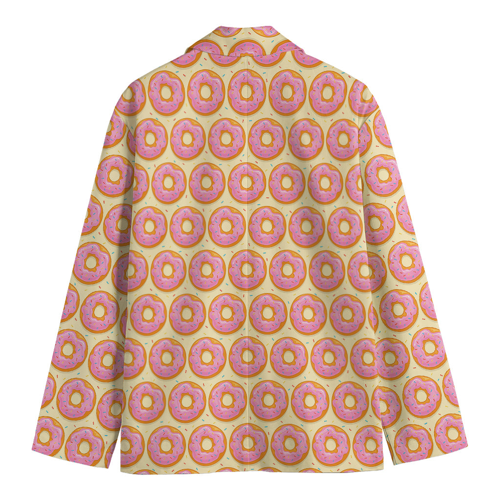 Pink Glazed Donut Pattern Print Men's Blazer