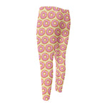 Pink Glazed Donut Pattern Print Men's Compression Pants