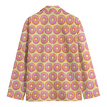 Pink Glazed Donut Pattern Print Men's Cotton Blazer