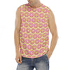 Pink Glazed Donut Pattern Print Men's Fitness Tank Top