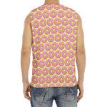 Pink Glazed Donut Pattern Print Men's Fitness Tank Top