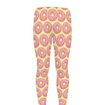 Pink Glazed Donut Pattern Print Men's leggings