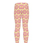 Pink Glazed Donut Pattern Print Men's leggings