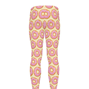 Pink Glazed Donut Pattern Print Men's leggings