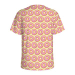 Pink Glazed Donut Pattern Print Men's Sports T-Shirt