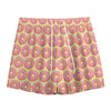 Pink Glazed Donut Pattern Print Mesh Shorts