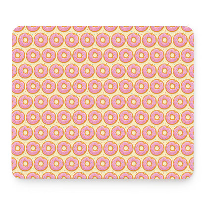 Pink Glazed Donut Pattern Print Mouse Pad