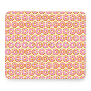 Pink Glazed Donut Pattern Print Mouse Pad